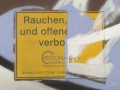 Graffiti auf Plastikschild